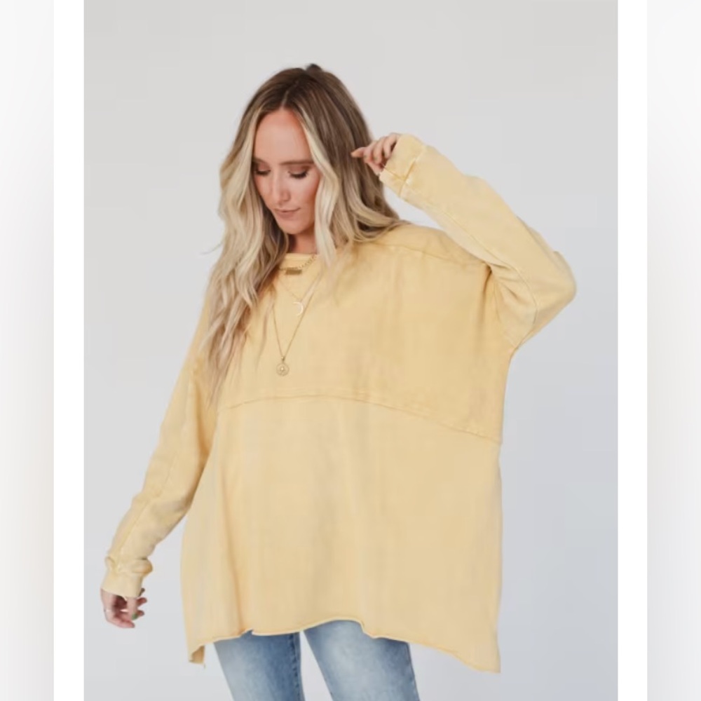Time Off Terry Knit Pullover Top- long sleeve boho from Three Bird Nest